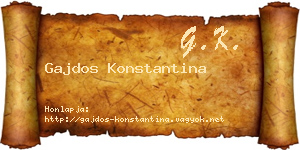 Gajdos Konstantina névjegykártya